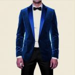 Men New Party Wear Custom Tailored Designer Royal Blue Velvet .