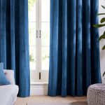 Indigo Blue Velvet Curtains and Drapes Dark Curtains Panels | Et