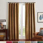 Amazon.com: Velvet Curtains Gold Taupe Room Darkening Thermal .