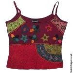 Embroidery Vest Top - Burgundy Flower - UK 16-18 | Festival Vest To