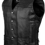 Amazon.com: Leather Motorcycle Vest For Men Black Classic Vintage .