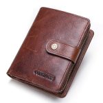 contact's genuine leather rfid vintage wallet men with coin pocket .
