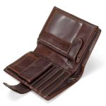 Mens Vintage Genuine Leather Wallet Coin Purse Card Case Trifold .