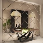 Bevelled diamond mirror wall in foyer (With images) | Interior .