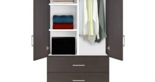 Alta Wardrobe Armoire - 3 Drawer Wardrobe, Shelves, Hangrod .