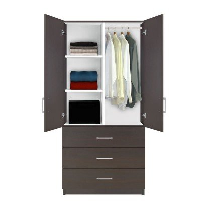 Wardrobe With Drawers Sanideas Com, Wardrobe Closet With Shelves And Drawers