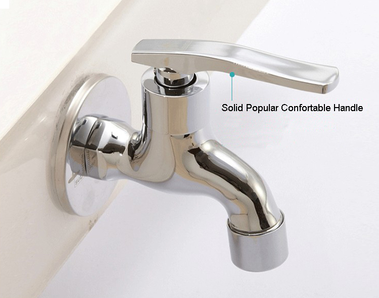9cm Length Brass Wall Mounted Cold Water Tap Chrome Plated .