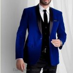Men Blue Velvet Coat Jacket Blazers Designer Grooms Wedding Tuxedo .