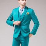 Men's Green Color Wedding Blazer Vest Pant | Blue suit men, Teal .