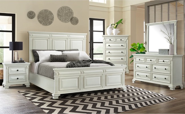 Elements Calloway - 6pc King Bedroom Set - White - PKBCY700-6K .