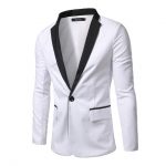 2016 brand clothing white men blazer casual slim fit long sleeve .