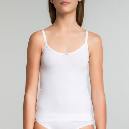 White DIM Girl stretch cotton camiso