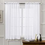 Amazon.com: MYSTIC-HOME Sheer Curtains White 63 Inch Length, Rod .