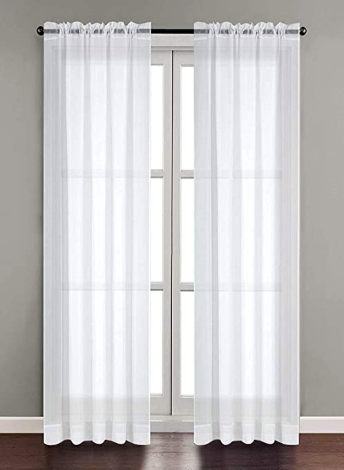 Amazon.com: Utopia Bedding 2 Panels White Sheer Curtains, W54 X .