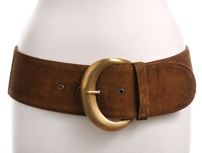 Brown suede wide belt in 3.5 inch, plus sizes available, Jocasi .