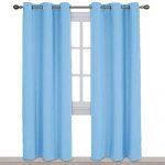 Double Window Curtains in Blue: Amazon.c