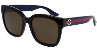 Gucci Brown Square Glitter Acetate Womens Sunglasses - GG0034S 004