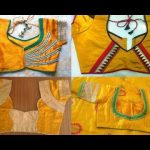 Top 10 Yellow Colour Patch Work Blouse Designs For Silk Sarees .