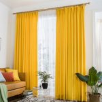 Vibrant Lemon Yellow Curtains Polyeaster Cott