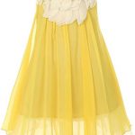 Amazon.com: Kid's Dream Little Girls Yellow Floral Lace Bodice .