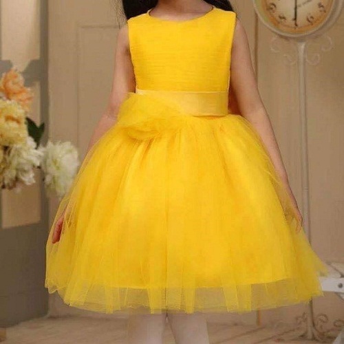 Baby Yellow Net Frock With Bow – Clothing Inn – Baby Boutiq