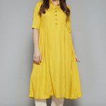 Utsa by Westside Yellow Frock Kurta | Frocks, Dresses, Fashi