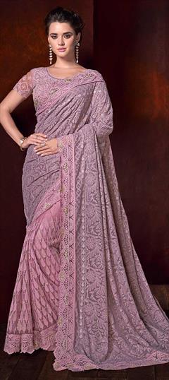 Zardozi Sarees : Designer Heavy Zardosi Work Silk Sari Onli