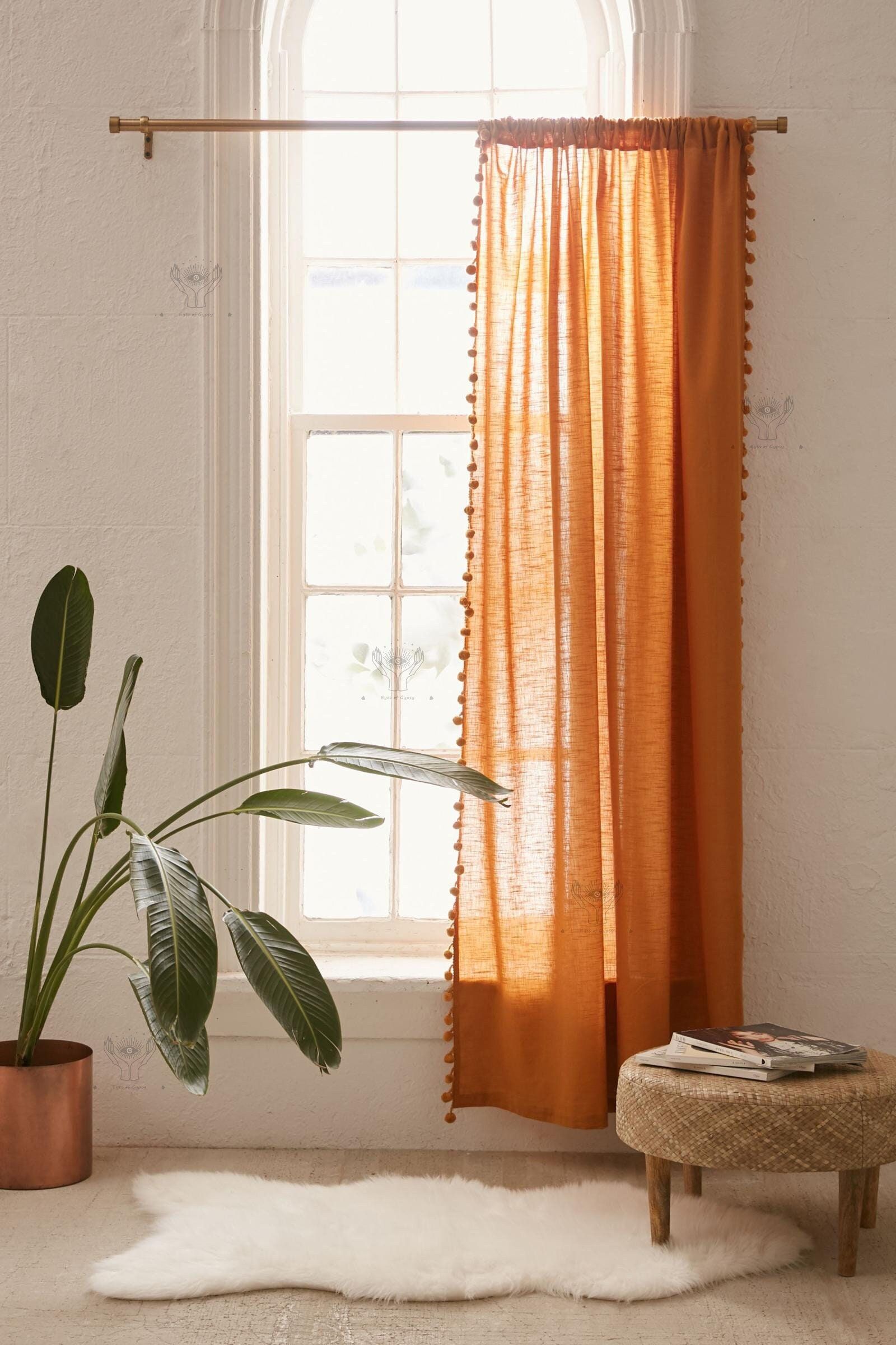 Add a Pop of Color with Orange Curtains