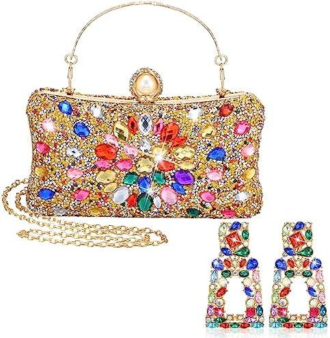 Elegant Clutch and Earring Set, Perfect for Celebrations