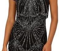 Sparkle in R&M Richards’ Long Sleeveless Fringe Dress!