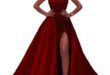 Elegant Spaghetti Strap Gown with High Slit and Pockets