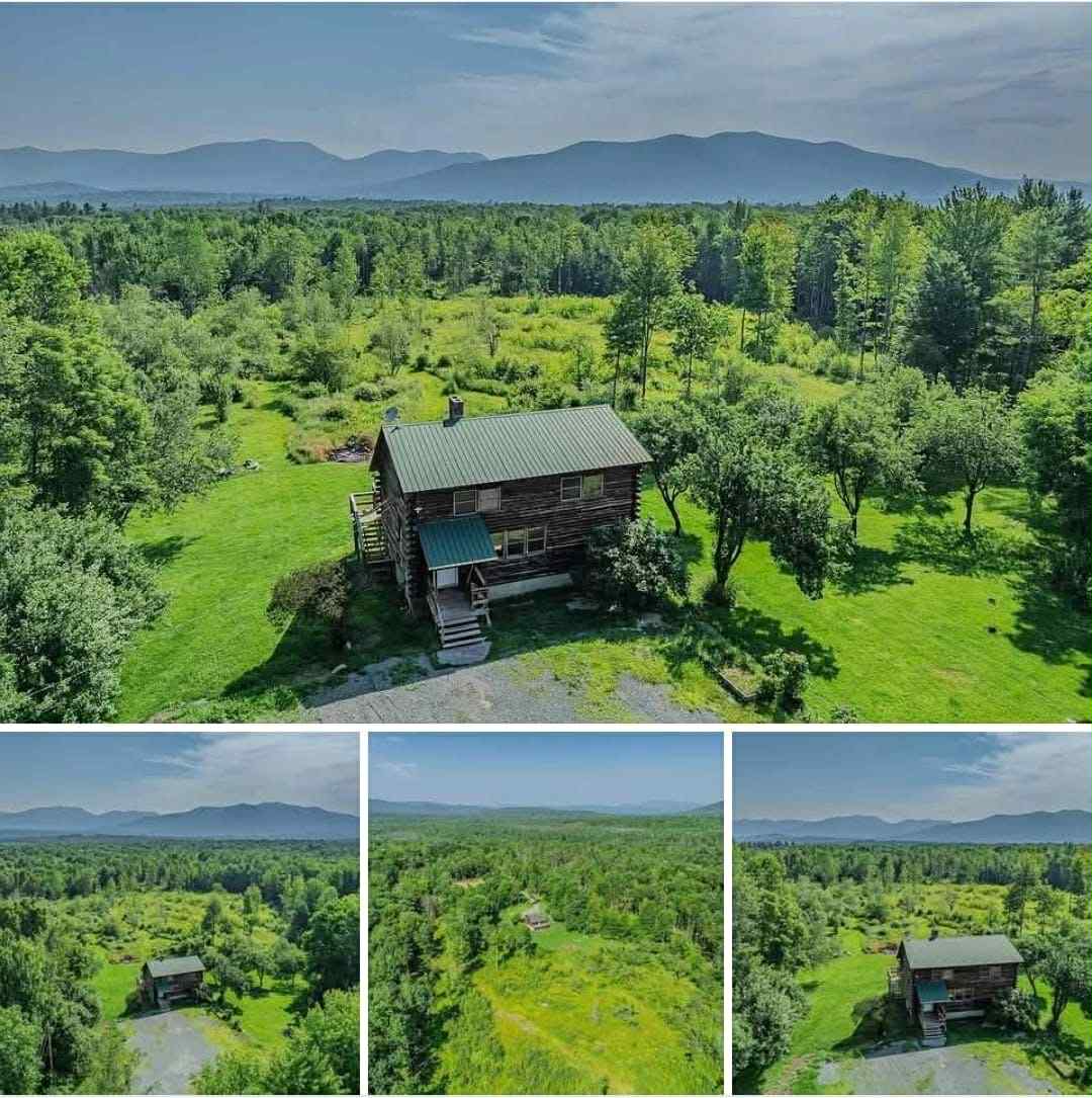 Charming Log Cabin Retreat with Stunning Waumbek Views on 32 Private Acres