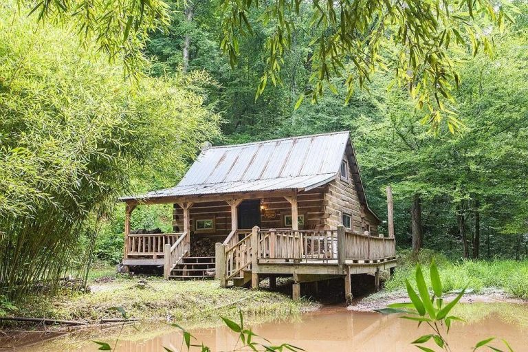 Secluded 5-Acre Log Cabin Retreat with Creek and Pond in Englewood, TN