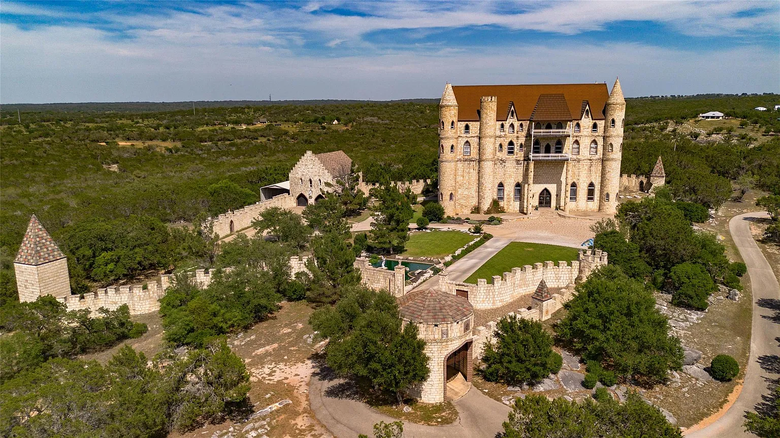 A Fairytale Stone Castle on a Private Texas Hill Country Estate